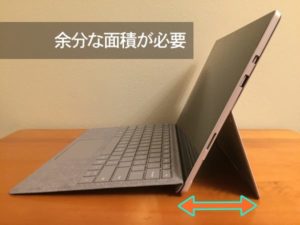 Surface Proのキックスタンド占有面積